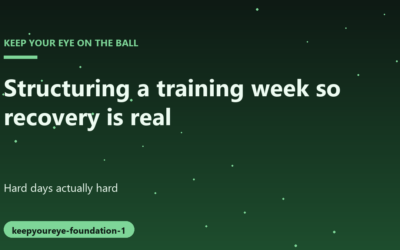 How to Structure an Amateur Training Week for Proper Recovery